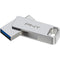 PNY 64GB DUO LINK USB-A and C 3.2 Gen 1 Flash Drive (Silver)