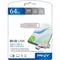 PNY 64GB DUO LINK USB-A and C 3.2 Gen 1 Flash Drive (Silver)