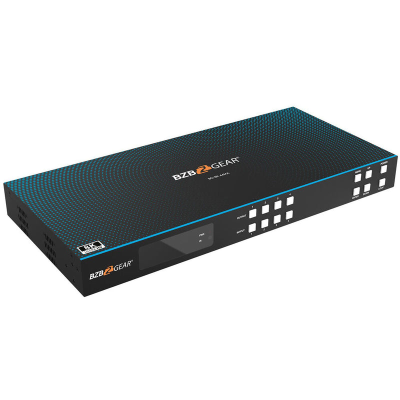 BZBGEAR 4x4 8K60 HDMI 2.1 Matrix Switcher with Scaler and Audio De-Embedder