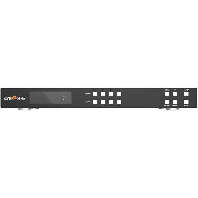 BZBGEAR 4x4 8K60 HDMI 2.1 Matrix Switcher with Scaler and Audio De-Embedder