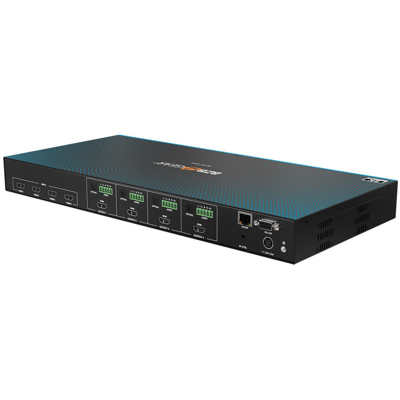 BZBGEAR 4x4 8K60 HDMI 2.1 Matrix Switcher with Scaler and Audio De-Embedder