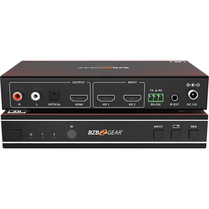 BZBGEAR 2x1 4K60 Multiviewer with Seamless Switcher and Audio De-Embedder