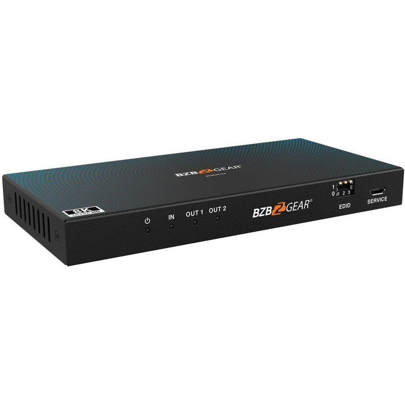 BZBGEAR 1 x 2 8K HDMI 2.1 Splitter with Audio De-Embedder