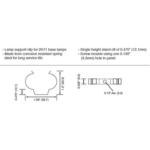 ALZO 2G11 UV Resistant PBT Socket Lamp Holder with Spring Clamp&nbsp;(8-Pack)