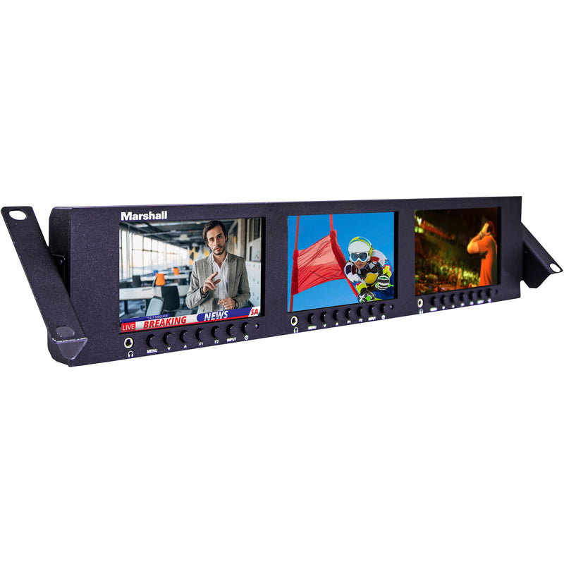 Marshall Electronics ML-503 Triple 5" Rackmount LCD Monitor (2 RU)