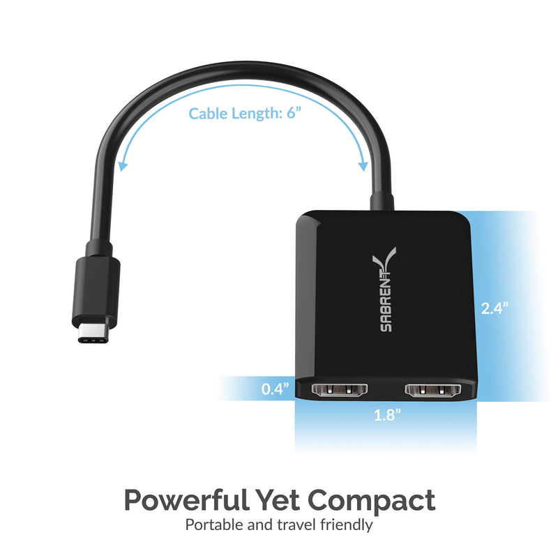 Sabrent USB-C to Dual HDMI Adapter