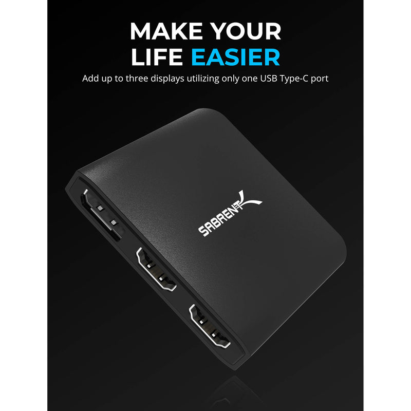 Sabrent USB-C to Dual HDMI and DisplayPort Adapter
