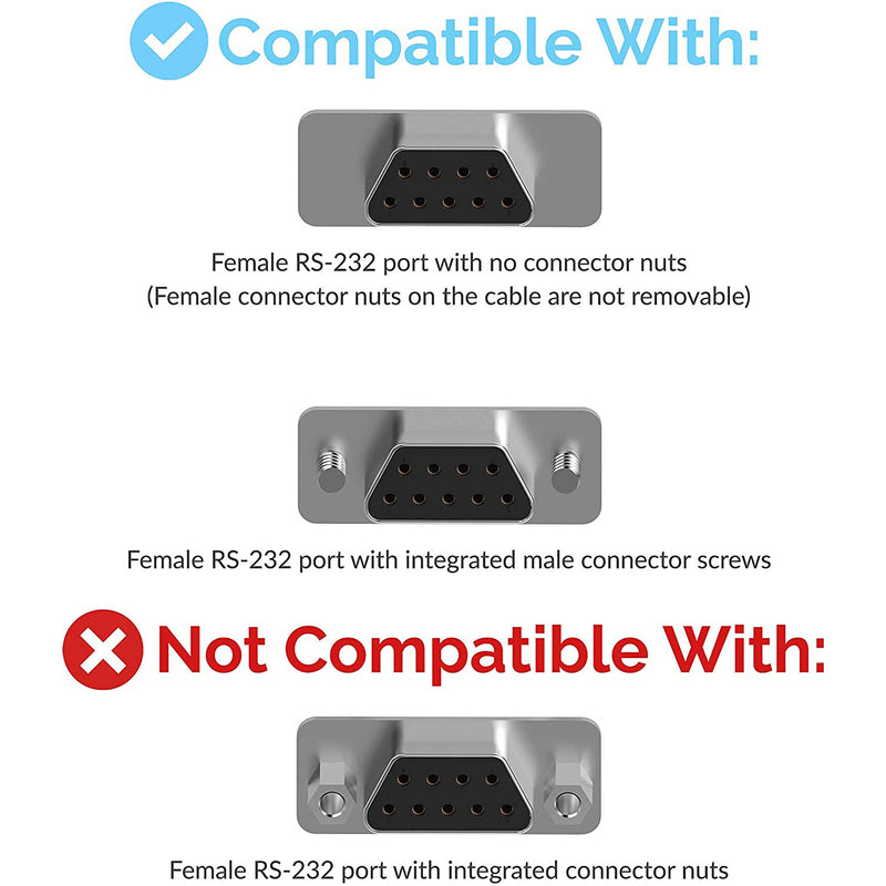 Sabrent USB-A 2.0 Male to Serial DB-9 9-Pin Male RS232 Cable Adapter (6')