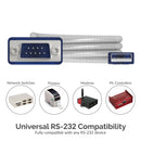 Sabrent USB-A 2.0 Male to Serial DB-9 9-Pin Male RS232 Cable Adapter (6')
