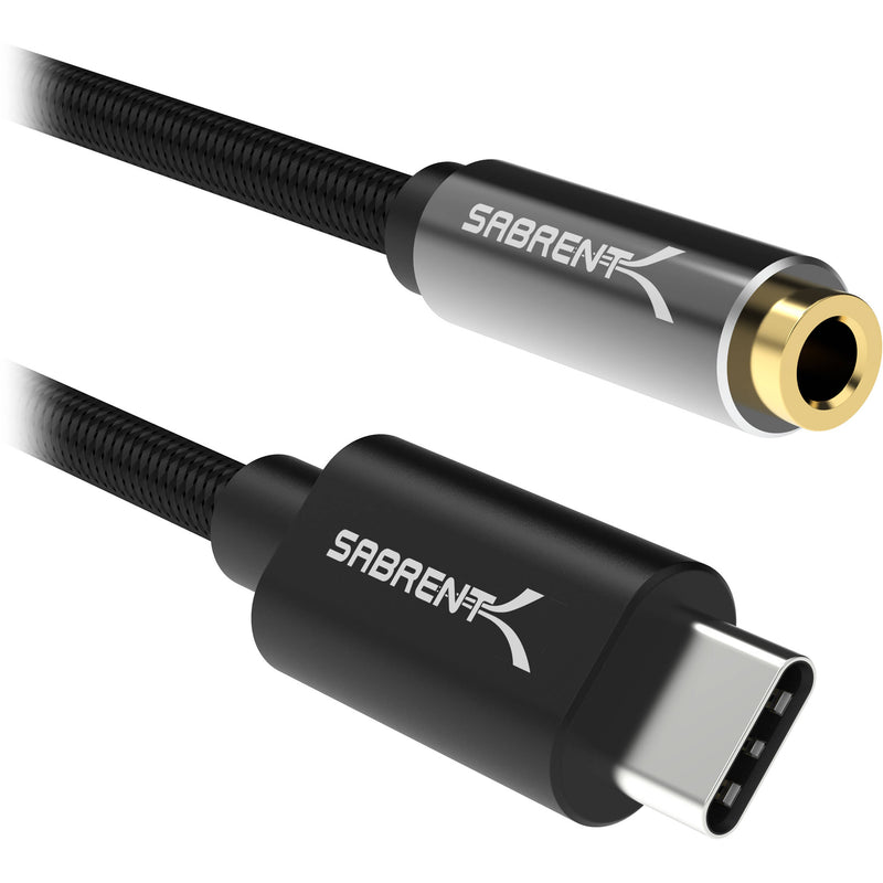 Sabrent USB-C to 3.5mm Audio Jack Active Adapter Cable (20")