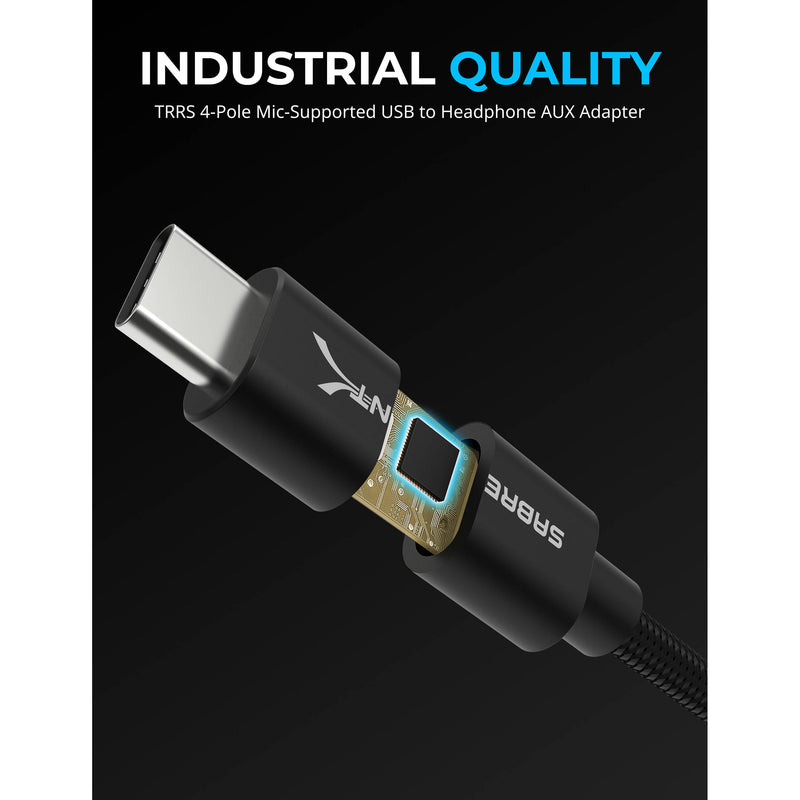 Sabrent USB-C to 3.5mm Audio Jack Active Adapter Cable (20")