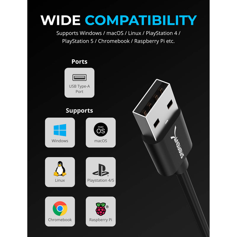 Sabrent USB-A to 3.5mm Audio Jack Active Adapter Cable (20")