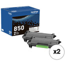 Brother TN850 High Yield Black Toner Cartridge Kit (2 x 2-Pack)
