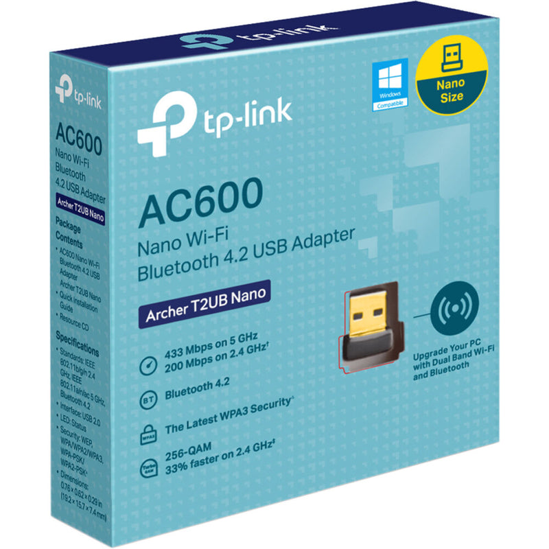 TP-Link Archer T2UB Nano AC600 Wireless Dual-Band Wi-Fi & Bluetooth 4.2 USB Adapter