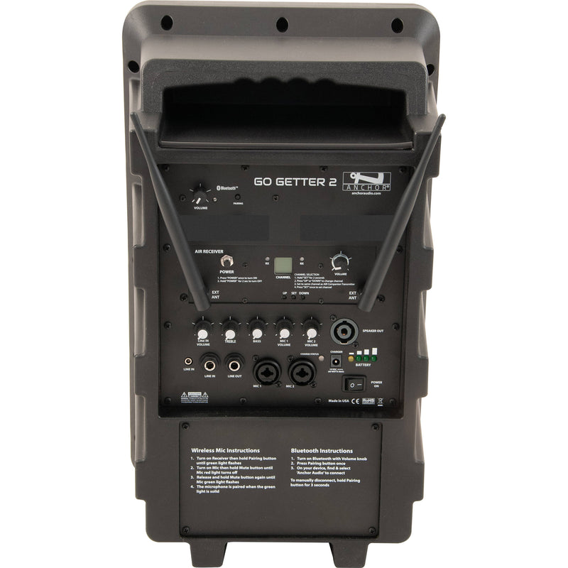 Anchor Audio GG2-R Go Getter 2 Portable Sound System with Built-In Bluetooth and AIR Wireless Companion Receiver