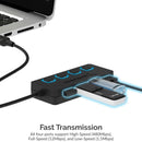 Sabrent 4-Port USB 2.0 Hub With Power Switches (Black)
