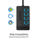 Sabrent 4-Port USB 2.0 Hub With Power Switches (Black)