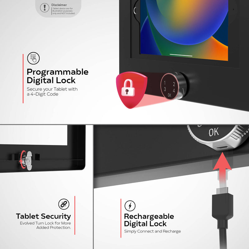 CTA Digital Digital Password Locking Security Wall Mount Enclosure (White)