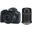 Canon EOS R50 Mirrorless Camera with 18-45mm and 55-210mm Lenses and Basic Bundle (Black)