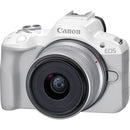 Canon EOS R50 Mirrorless Camera with 18-45mm and 50mm Lenses Kit (White)