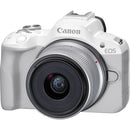 Canon EOS R50 Mirrorless Camera with 18-45mm & 50mm f/1.8 Lenses and Essentials+ Kit (White)