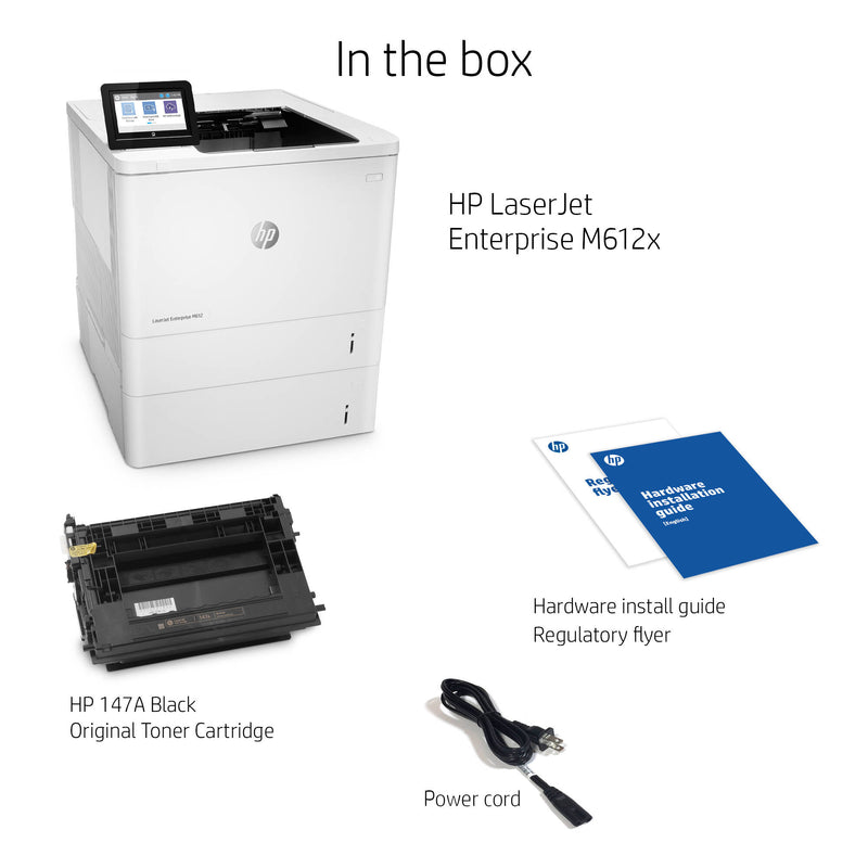 HP LaserJet Enterprise M612x Monochrome Printer