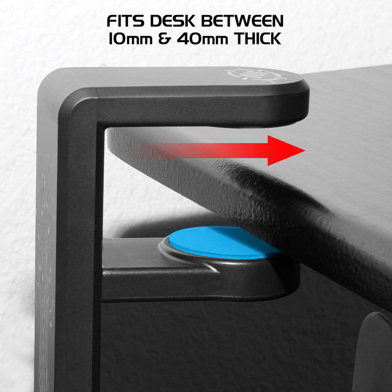 Enhance Desk Gaming Headset Holder with Clamp on Under Desk Design (Black)