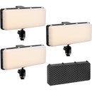 Luxli Cello? 10" On-Camera RGB LED Light Panel (3-Light Kit with Diffusers & Honeycomb Grid)