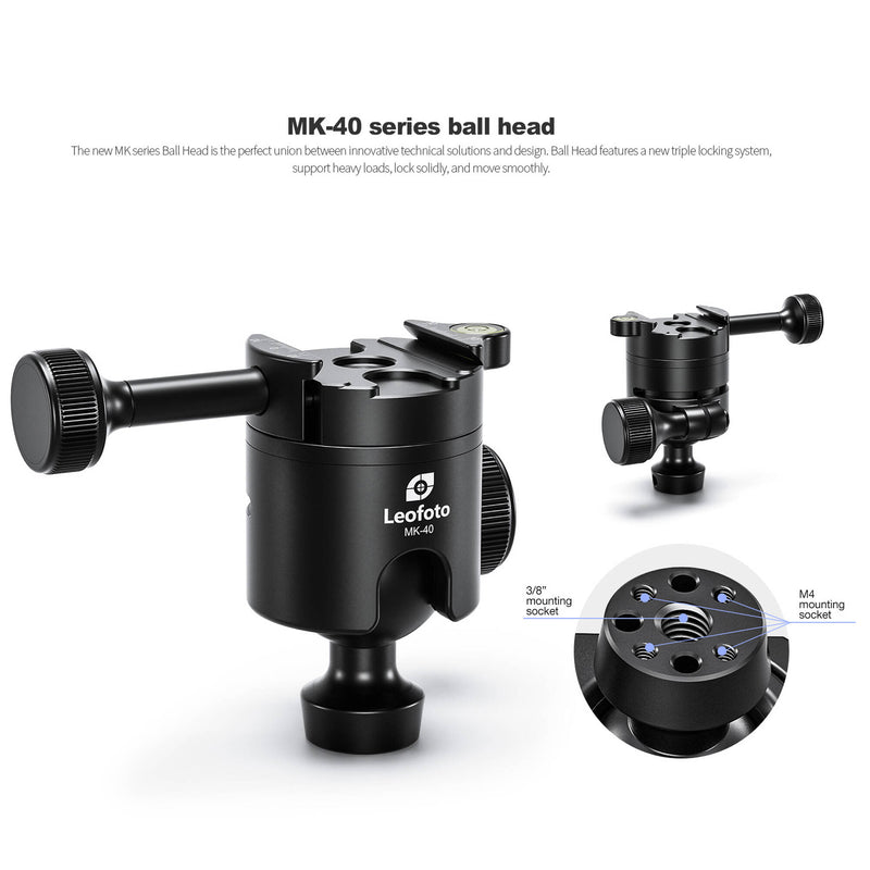 Leofoto MK-40 40mm Ball Head and Rifle Clamp