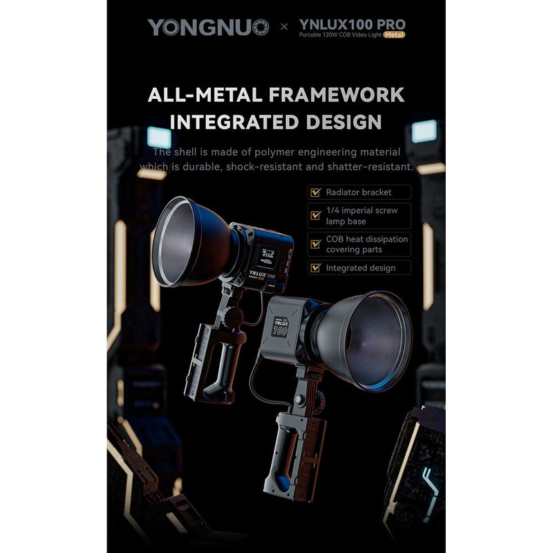 Yongnuo YNLUX100 Pro Bi-Color LED Monolight (Handheld Kit)
