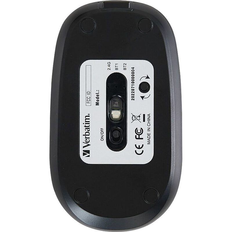 Verbatim Multi-Device Wireless Rechargeable Optical Mouse (Black)