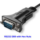 Tera Grand Premium USB-C 2.0 to RS-232 Serial DB9 Adapter Cable with FTDI Chipset and Hex Nuts (3')