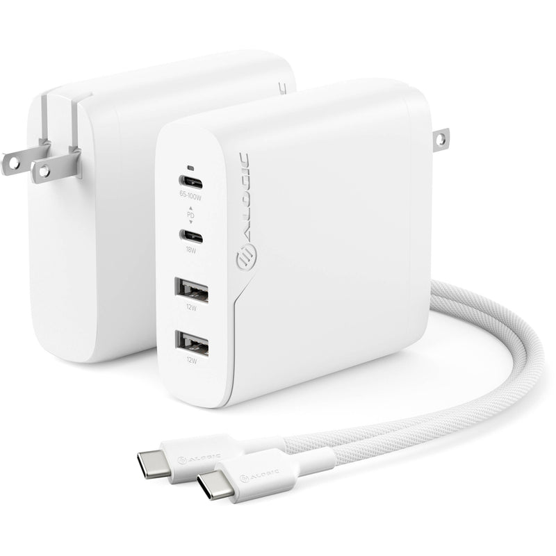 ALOGIC 100W Rapid Power 4-Port USB PD GaN Charger (White)