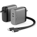 ALOGIC 68W Rapid Power 2-Port USB-C PD GaN Charger (Space Gray)