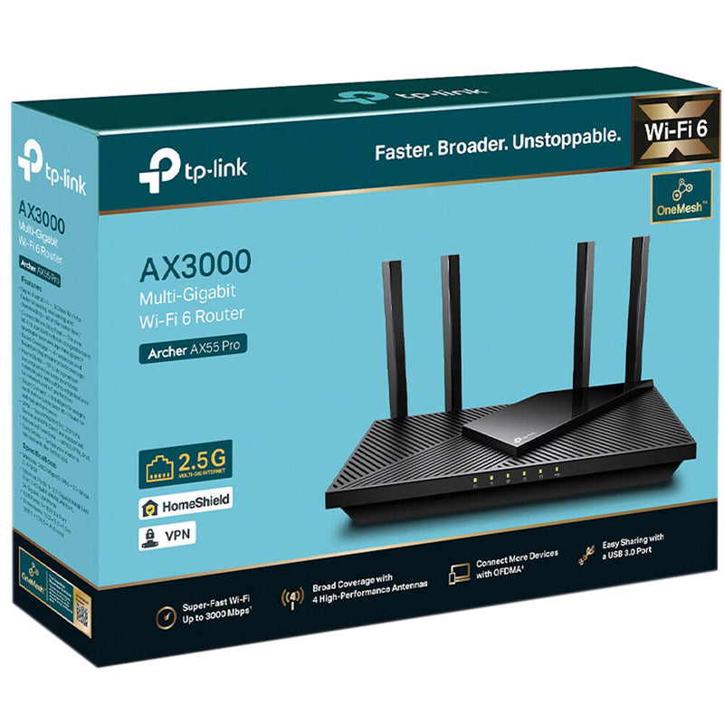 TP-Link Archer AX55 Pro AX3000 Wireless Dual-Band Multi-Gig Router