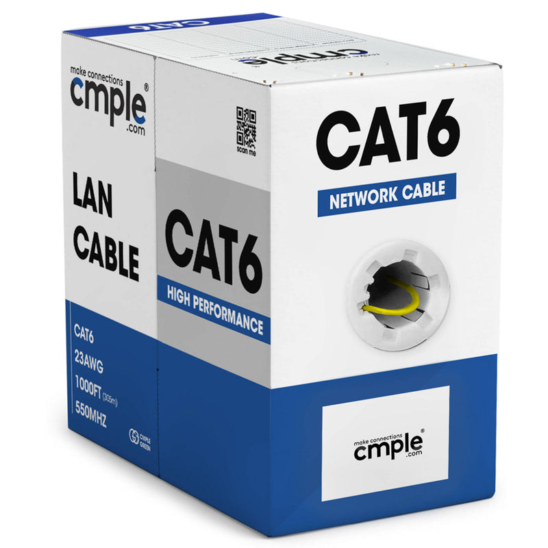 Cmple Cat6 Bulk Ethernet/LAN Cable (1000', Yellow)