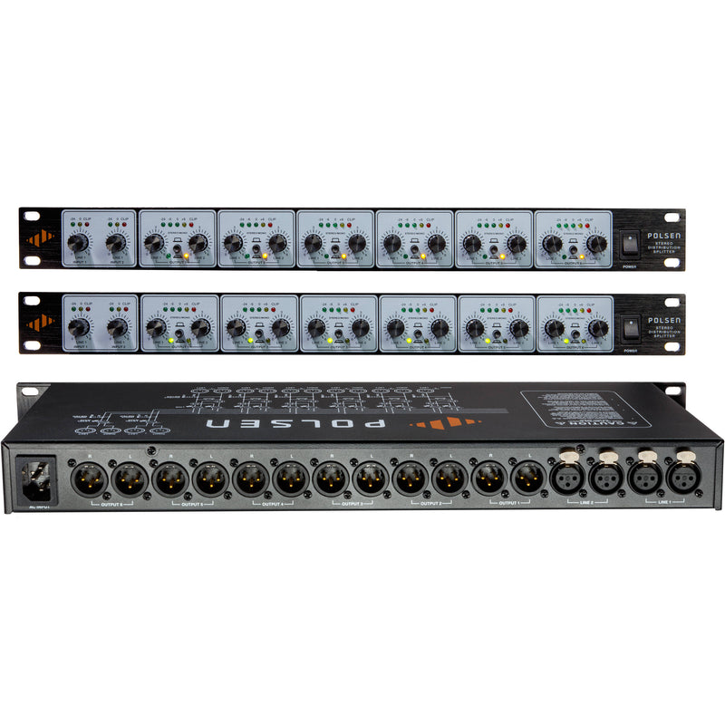 Polsen SP-260 Rackmount 2x6 Stereo Distribution Splitter (1 RU)