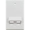 Simply45 S45-3202AW 2-Port Single-Gang Angled Keystone Wall Plate (Gloss White)