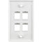 Simply45 S45-3204W 4-Port Single-Gang Keystone Wall Plate (White, 10-Pack)