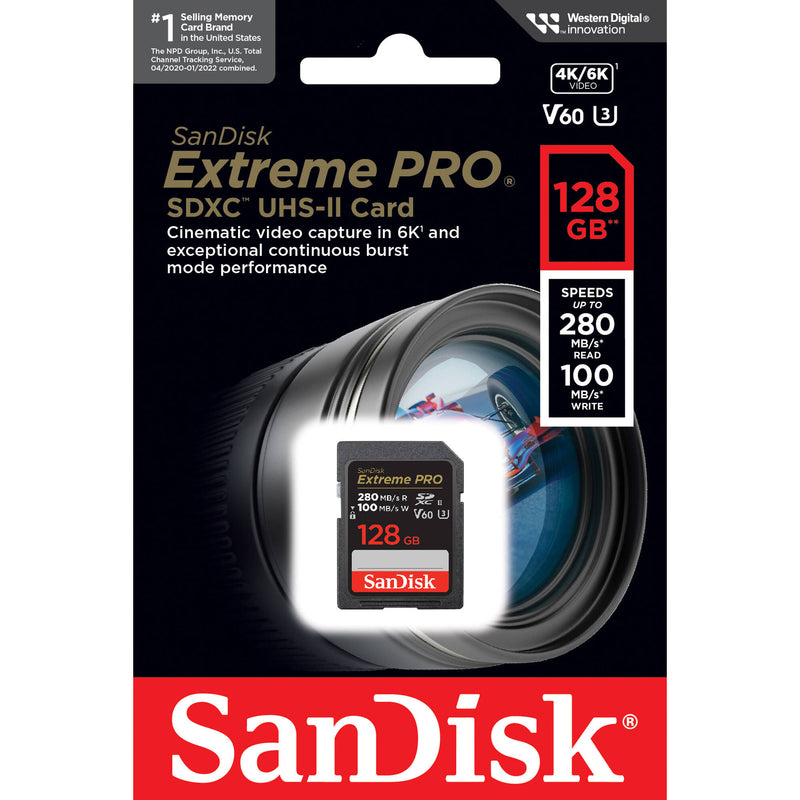 SanDisk 128GB Extreme PRO UHS-II SDXC Memory Card