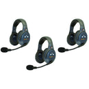 Eartec EVADE EVX3D Light-Industrial Full-Duplex Wireless Intercom System with 3 Dual-Ear Headsets (2.4 GHz)