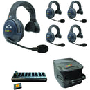 Eartec EVADE EVX5S Light-Industrial Full-Duplex Wireless Intercom System with 5 Single-Ear Headsets (2.4 GHz)