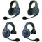 Eartec EVADE EVX422 Light-Industrial Full-Duplex Wireless Intercom System with 2 Dual-Ear and 2 Single-Ear Headsets (2.4 GHz)
