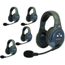 Eartec EVADE EVX5D Light-Industrial Full-Duplex Wireless Intercom System with 5 Dual-Ear Headsets (2.4 GHz)