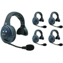 Eartec EVADE EVX5S Light-Industrial Full-Duplex Wireless Intercom System with 5 Single-Ear Headsets (2.4 GHz)