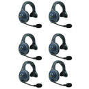 Eartec EVADE EVX6S Light-Industrial Full-Duplex Wireless Intercom System with 6 Single-Ear Headsets (2.4 GHz)