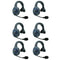 Eartec EVADE EVX6S Light-Industrial Full-Duplex Wireless Intercom System with 6 Single-Ear Headsets (2.4 GHz)