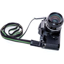 ObiJimmy Minami Pure Silk Camera Strap (Black with Blue/Yellow Stripes, 47.2")