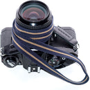 ObiJimmy Yoyogi Pure Silk Camera Strap (Navy with Tan Stripe, 47.2")