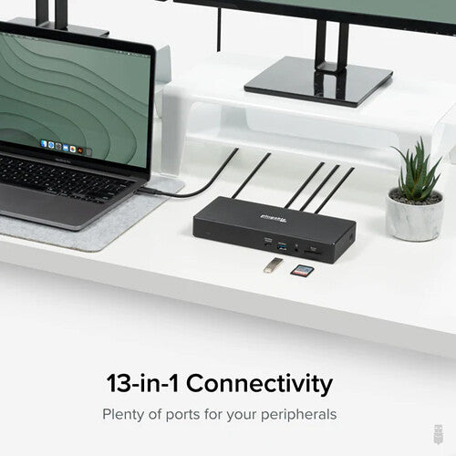 Plugable 13-in-1 USB-C Multi-Adapter Laptop Docking Station with Triple HDMI Output